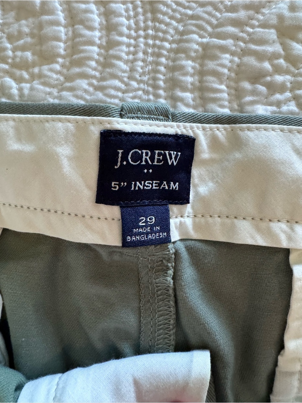 J. Crew Men’s Chino Shorts in Olive Green
